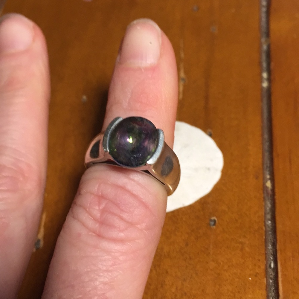 Silver and Alaskan topaz ring.